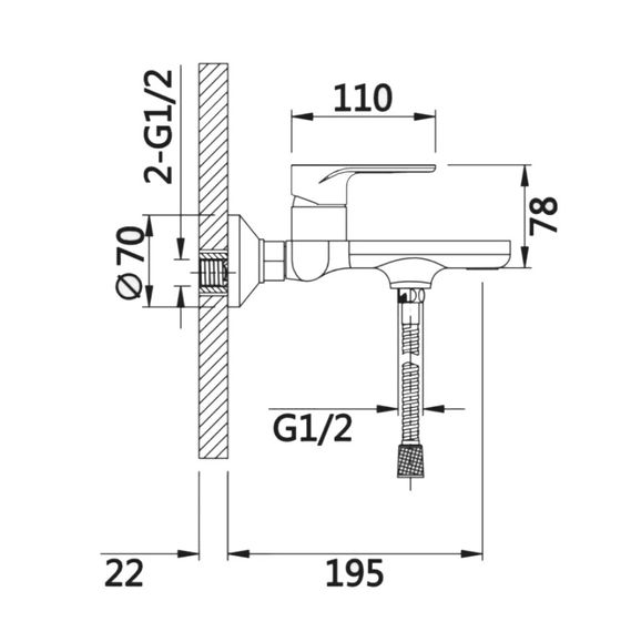 Змішувач для ванни Q-tap Jay QTJAY259CRM45541 | Зображення 1
