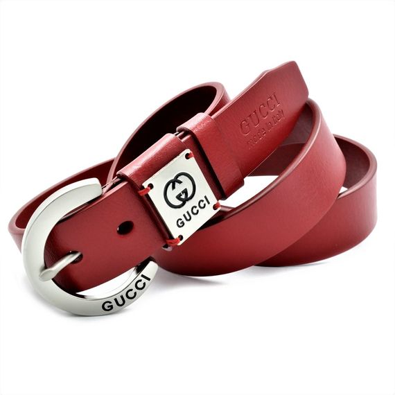 Женский кожаный ремень Gucci Цвет Красный brnd-35k-ua-111 | Зображення 2