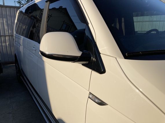 Смужки на дзеркала (2 шт., нерж) для Volkswagen T6 2015-2024, рр | Зображення 5