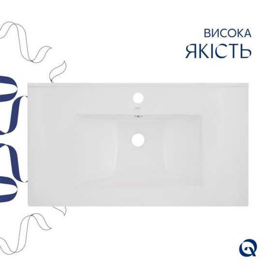 Комплект Albatross: Раковина врізна меблева 820x460x180 мм, White, прямокутна + Донний клапан Pop-up PU02O | Зображення 3