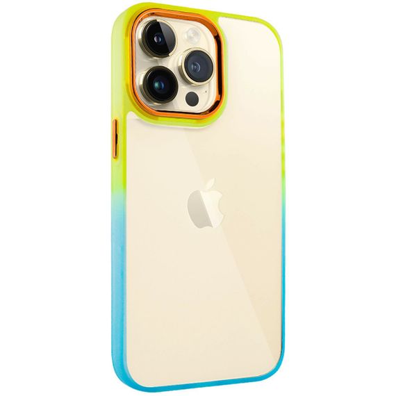 Чохол TPU+PC Fresh sip series для Apple iPhone 14 Pro Max (6.7") Бірюзовий / Помаранчевий