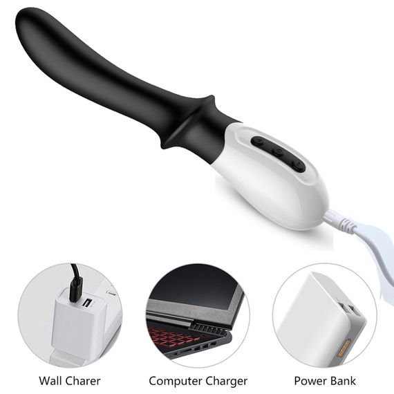 Вібромасажер точки G B - Series Fox Silicone G-spot Massager, з нагріванням, чорний | Зображення 9