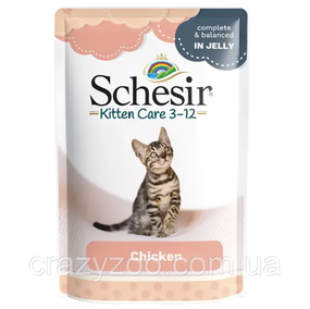 Вологий корм для кошенят Schesir Kitten Chicken Куряче філе 85 г 171047