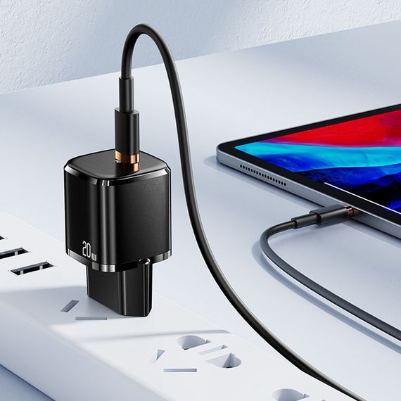 МЗП Usams US-XFK T36 20W 1C Charger + US-SJ484 U63 Type-C to Lightning 20W PD Black | Зображення 2