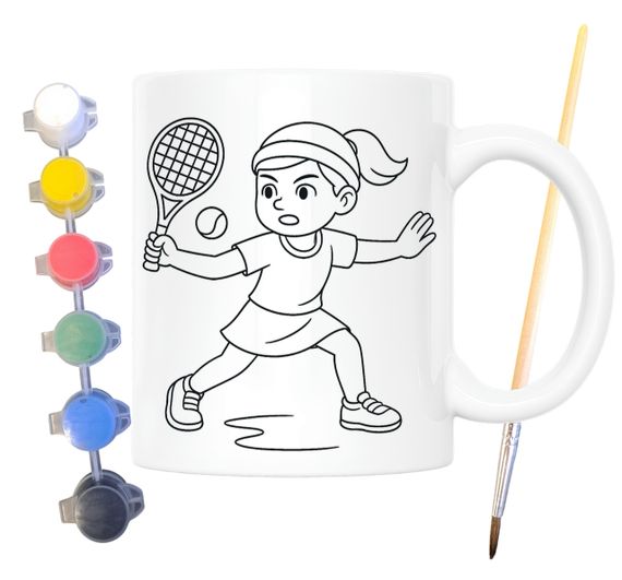 Набір для творчості кружка розмальовка Теніс 330 мл біла (КР0112) | Зображення 1