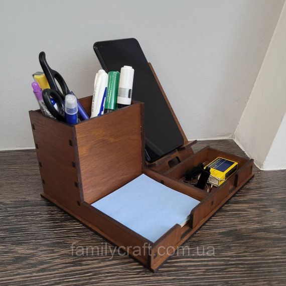 Органайзер офисный настольный для канцелярии с подставкой для телефона | Зображення 6