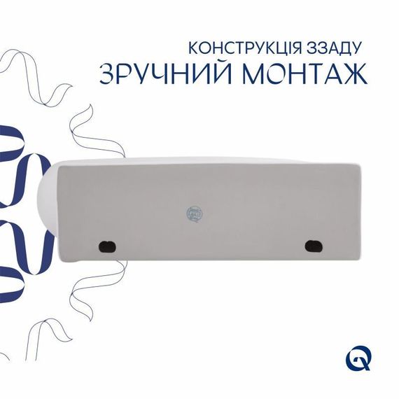 Комплект Qtap Leo: Раковина підвісна овальна ліва 430x285x160 мм White + Донний клапан PU02O | Зображення 4