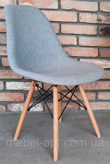 Стілець Eames тканина, сірий на букових ногах висота сидіння 46 см | Зображення 1