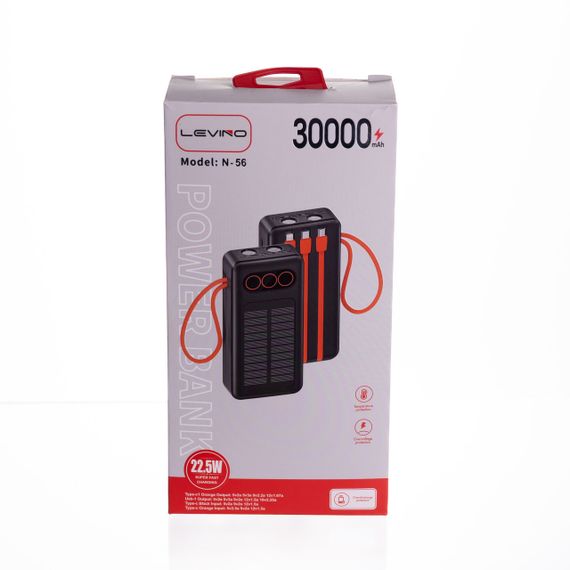 Повербанк зі швидким заряджанням та 3 шнурами 30000 mAh портативний зарядний пристрій powerbank заряджання для телефона HP-N56 | Зображення 7