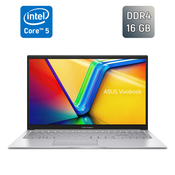 Ноутбук Asus VivoBook F1504V / 15.6" (1920x1080) IPS / Intel Core 5-120U (10 (12) ядер по 1.4 - 5.0 GHz) / 16 GB DDR4 / 500 GB SSD / Intel Graphics / WebCam / TouchID / Windows 11 б/у