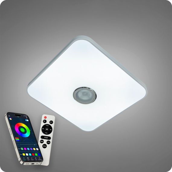 Люстра світлодіодна 517 Dlight RGB з пультом і  колонкою 80Вт Білий (02164) | Зображення 8