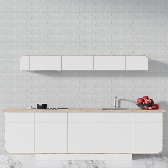 3D панель самоклеюча цегла Білий 700х770х5мм (001-5) SW-00000029 | Зображення 4