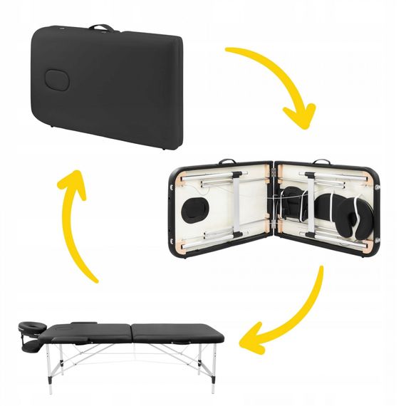 Масажний стіл складаний 4FIZJO Massage Table Alu W60 Black TABLEW60BLACK (P-5907739318374) | Зображення 2