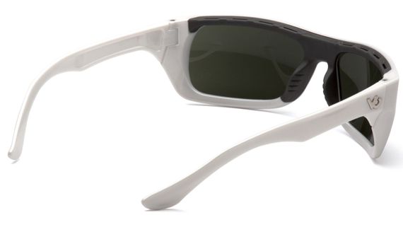 Очки защитные открытые Venture Gear Vallejo White (forest gray) Anti-Fog, серо-зеленые в белой оправе | Зображення 3