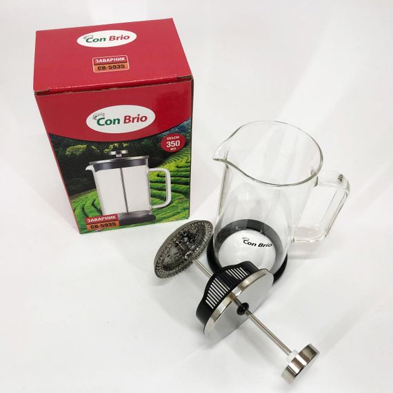 Френч прес Con Brio CB-5935 350 мл, Френч прес скляний на кухню, Френч преси скло | Зображення 3