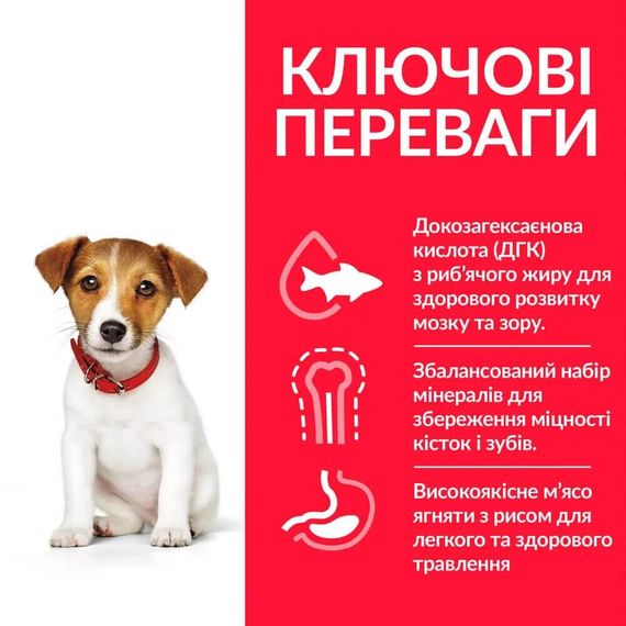 Сухой корм Hill's Science Plan для щенков малых и миниатюрных пород с ягненком 3 кг | Зображення 2