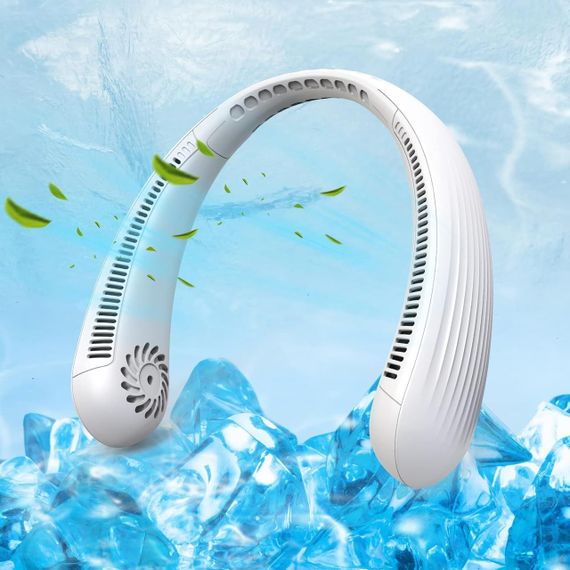 Персональний безлопатевий вентилятор для шиї MQUPIN, портативний вентилятор для шиї, 3 швидкості, регульоване