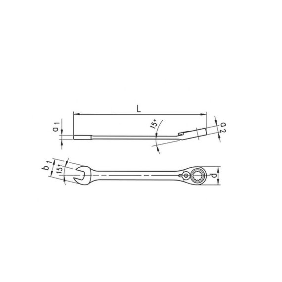 Ключ комбінований гайковий/з тріскачкою Multi,  135 мм 8 мм | Зображення 1