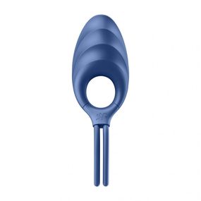 Регулируемое эрекционное кольцо Satisfyer Swordsman Camouflage с вибрацией, голубое sexstyle