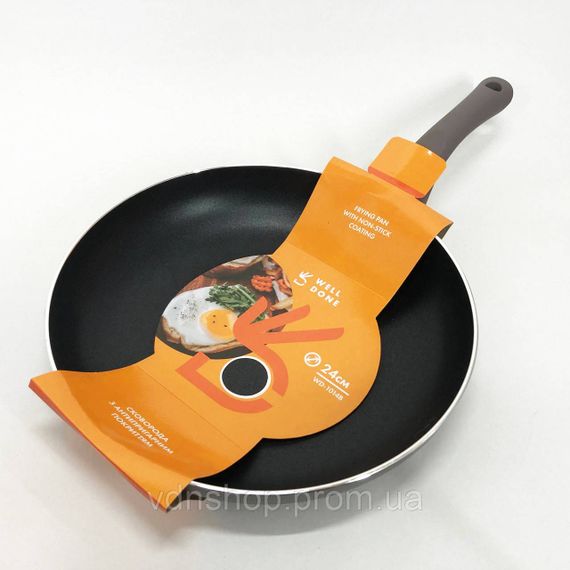 Сковорода для приготування їжі без олії WELL DONE WD-1014B 24 см, Універсальна сковорідка для готування SH-82 | Зображення 4