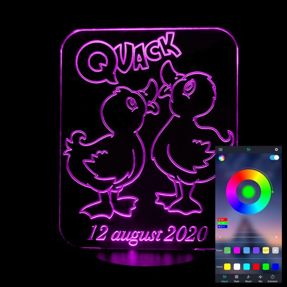 Акриловий світильник-нічник керування з телефона Каченята tty-n001597