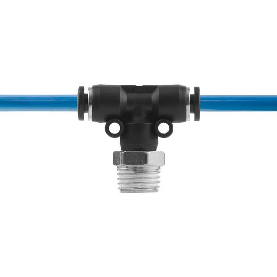 Цангове з'єднання Т-подібне для поліуретанових та ін. шлангів 4*4 мм, 1/4" зовн. різьба INTERTOOL PT-2350 | Зображення 3