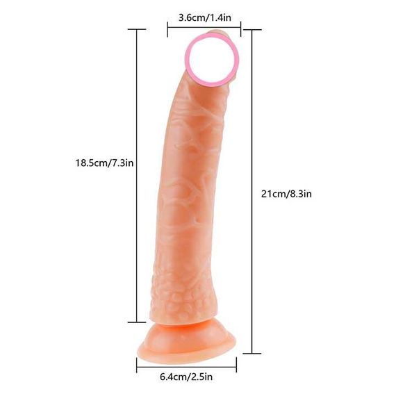 Гнучкий фалос на присосці - 21 см - Чорний | Зображення 1