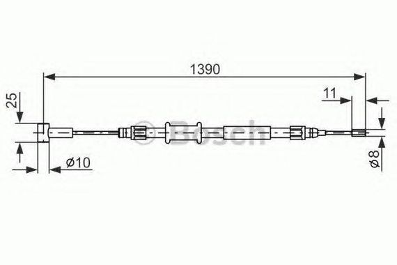 Трос ручного гальма Citroen JUMPER, Fiat DUCATO, Peugeot BOXER (2006-21) задн. (вир-во Bosch) BOSCH 1987482213 на FIAT DUCATO автобус (250, 290)