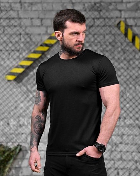 Тактическая потоотводящая футболка  Posadka black  ДЛ7236 | Зображення 2