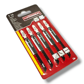 Пилочне полотно HAISSER для електролобзика T13 - н-р 5 шт, 75 мм, тверда, м"яка деревина, фанера ДВП, ДСП чистий пропил