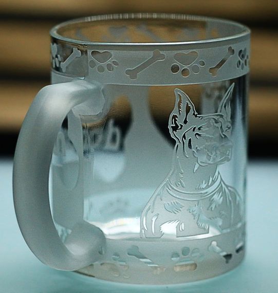 Стеклянная чашка кружка 320 мл с гравировкой Доберман подарок для владельца собаки или ценителя породы | Зображення 1