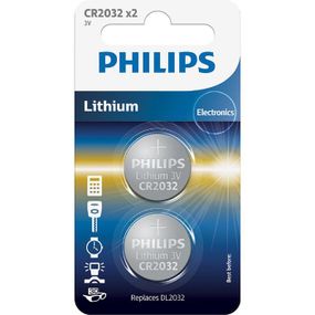 Philips Батарейка літієва CR 2032 блістер, 2 шт (CR2032P2/01B)