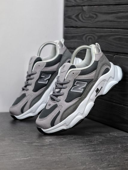 Кросівки New Balance замш/шкіра/3D сітка колір білий, сірий, чорний | Зображення 5