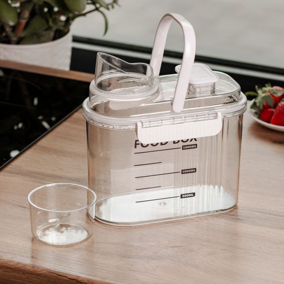 Контейнер для зберігання сипучих продуктів 20х11х22 см з дозатором і мірною шкалою ємність для круп 2л HP-27-13 | Зображення 1