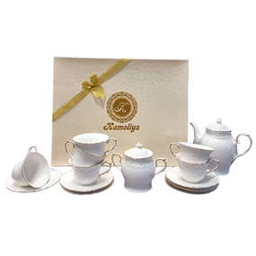 Сервіз чайний Біла ніч 14 предметів (ч.220мл/блюдце d15,5см*6шт + чайник 500мл + цукорниця 350мл) 1777 S&T