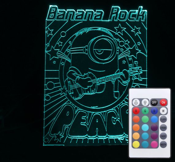 Акриловый светильник-ночник с пультом 16 цветов Миньон Банана рок tty-n001260