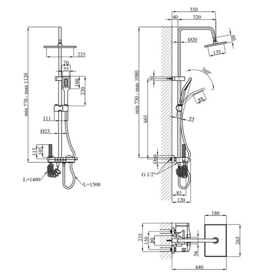 Душова система Agua Acero - AVION 04354AM (CV032619) | Зображення 1