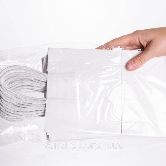 Набор подарочных крафтовых пакетов из бумаги 12 (шт) красивые пакеты для подарков 15×8×21 (см) Белый HP-10359-5W | Зображення 2