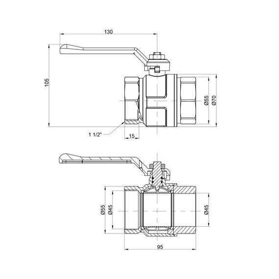 Кран кульовий Icma 1" 1/2 прямий №350 | Зображення 1