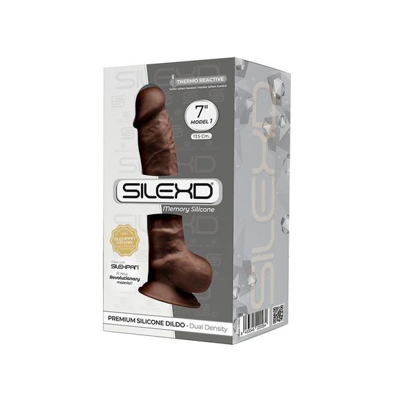Фаллоимитатор SilexD Johnny Brown (MODEL 1 size 7in), двухслойный, силикон +Silexpan, диаметр 3,8см Sex Aura | Зображення 3