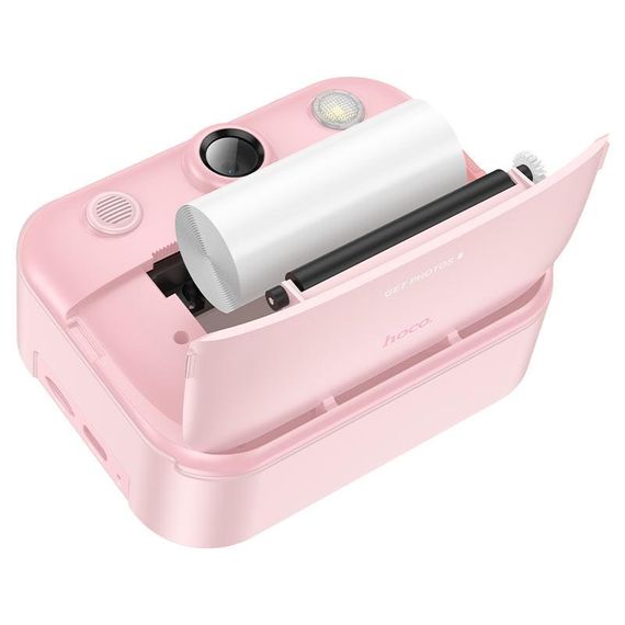 Дитячий фотоапарат HOCO DV204 з функцією миттєвого друку, підтримка microSD card, Pink, Box | Зображення 2