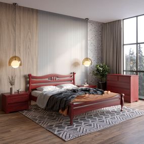 Двоспальне дерев&#039;яне ліжко Mebigrand Даллас Махонь 180х190 см (MBG-5911)