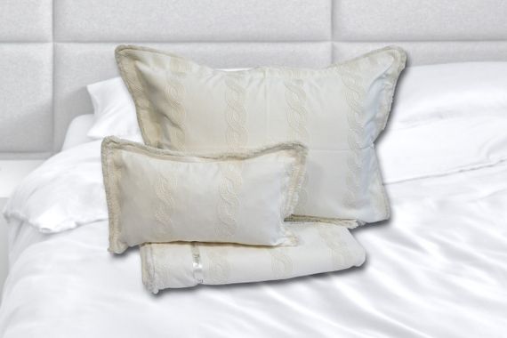 Покрывало з бахромой Kayra 240х260 см Ester кремовое | Зображення 4