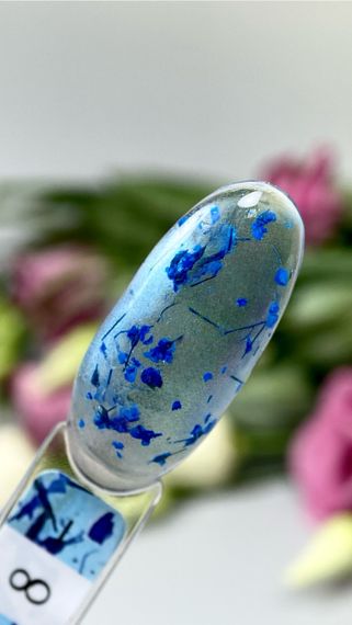 Гель с сухоцветами Crooz Flower Gel №8 (прозрачно-синий) 5 мл | Зображення 1