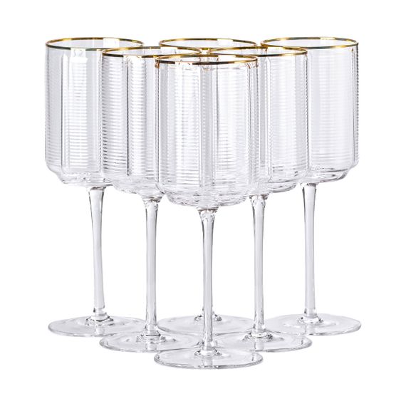 Набір з 6 високих келихів з тонкою ніжкою, 450 мл, для вина HP-16-13