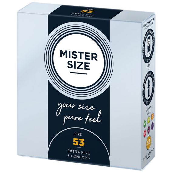 Розпродаж!!! Презервативи Mister Size - pure feel - 53 (3 шт) (термін 05.2026) | Зображення 1