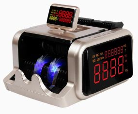 Машина для счета денег с детектором поддельных купюр и большим боковым светодиодным дисплеем Model-2600