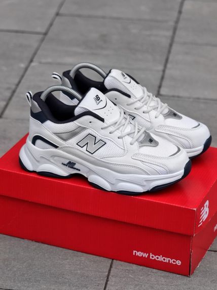 Кросівки New Balance  замш/шкіра/3D сітка колір білий, чорний | Зображення 4