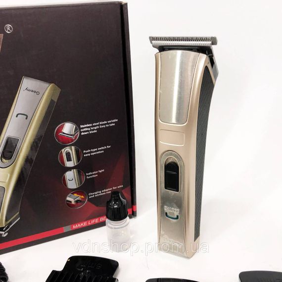 Электробритва для стрижки головы Gemei GM-657, Машинка для стрижки волос беспроводная HJ-91 | Зображення 1