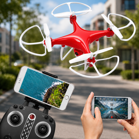 Квадрокоптер з камерою та пультом керування / Дрон зі стабілізацією Drone X8 Червоний